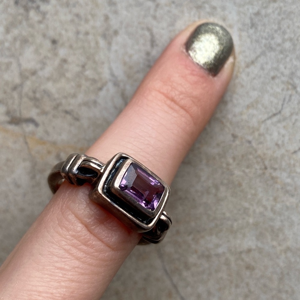 Estate Amethyst Sterling Silver Ring Size 7